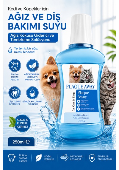 Kedi Ve Köpekler İçin Ağız Ve Diş Bakımı Suyu, Ağız Kokusu Giderici, Temizleme Solüsyonu 250 Ml