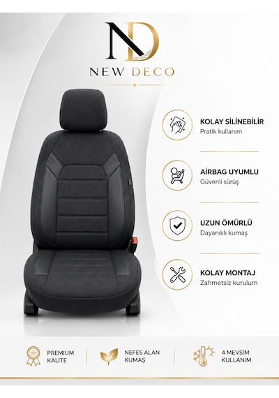 Fiat Egea Cross 2020-2024 Uyumlu Premium Tay Tüyü Oto Koltuk Kılıfı Airbag Uyumlu 2+1 Fermuarlı Kolçak Uyumlu 23336541