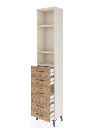 Arges Dolap 3 Raflı 5 Çekmeceli 44x30x221 Aytaşı-çam Aytaşı