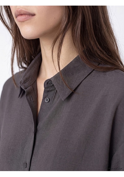 Lcw Modest Antrasit Modal Karışımlı Oversize Kadın Gömlek Tunik
