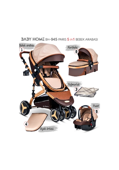 Baby Home BH-945 Paris Amortisörlü Travel Sistem Bebek Arabası