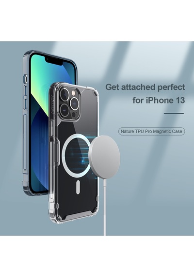Nillkin Apple Uyumlu iPhone 13 Pro Max Magsafe Özellikli Nature Tpu Pro Kapak Mavi