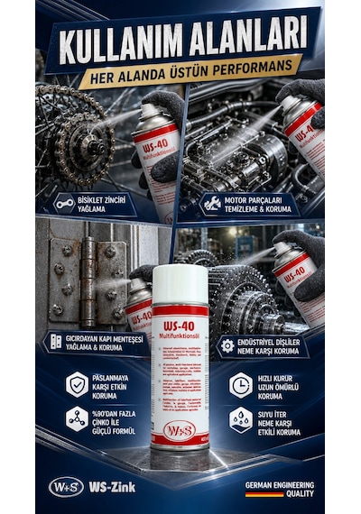 Ws-40 Çok Amaçlı Yağlayıcı Ve Metal Koruyucu Sprey 400ml 400 ML