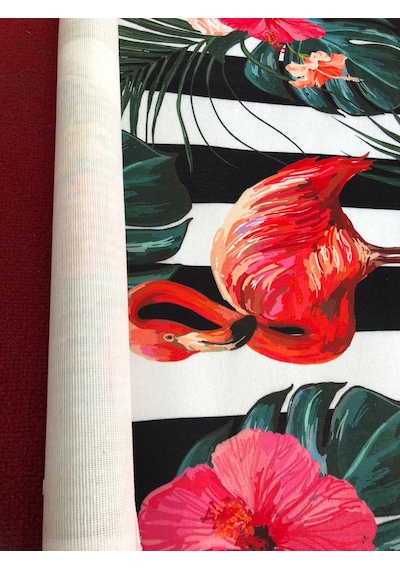 Enesar Home Flamingo Desen Dijital Baski Döşemelik Kumaş 100 x 140 cm