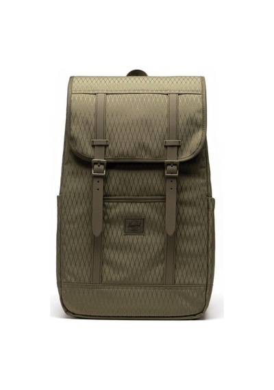 Herschel Retreat Su İtici Kumaş 16" Laptop Uyumlu Mıknatıslı Kapama Sırt Çantası, 23 L-23951 Elmas Dokulu Haki
