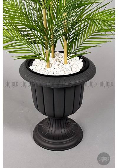 Biçiçek Yapay Areka Palmi̇yesi̇ 130 Cm 33 Yaprak Antresi̇t Nergi̇s Saksıda