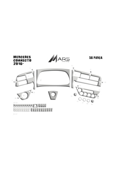 Mercedes Connecto Konsol-torpido Kaplama 20163 56 Parça Alüminyum