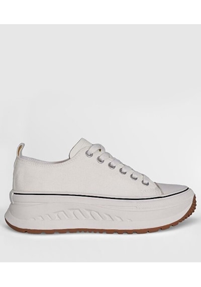 Lufian 121230092 Shay Kadın Jean Sneaker Spor Ayakkabı Beyaz Siyah