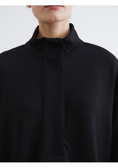 Lcw Modest Siyah Soft Touch Oversize Kadın Sweatshirt Tunik