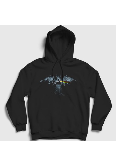 Presmono Unisex Eagle Pink Floyd Kapüşonlu Sweatshirt Siyah