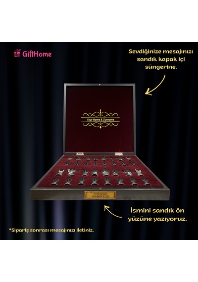 Gifthome Orta Boy Metal İspanyol Satranç Takımı Parlak Ve Mermer Desenli Sandıklı Mdf Tahtası 36x36x6 Cm.