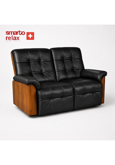 Smarto Relax Berlin İkili Yatar Ayak Uzatmalı Ergonomik Deri Tv Koltuğu Baba Koltuğu Siyah