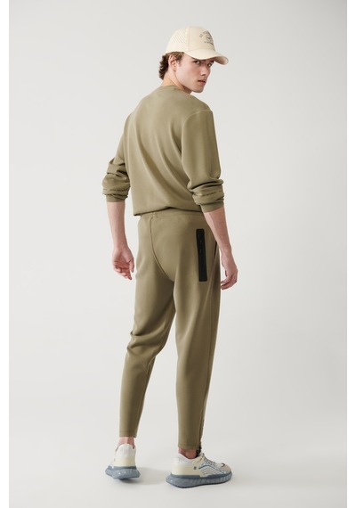 Avva Erkek Haki Soft Touch Fermuar Paçalı Regular Fit Jogger Eşofman Altı A41y3401 Haki
