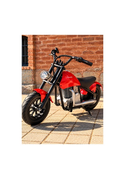 36v 180w Chopper Akülü Motor Elden Gazlı Dumanlı Şişme Lastikli Lityum Pilli Kırmızı