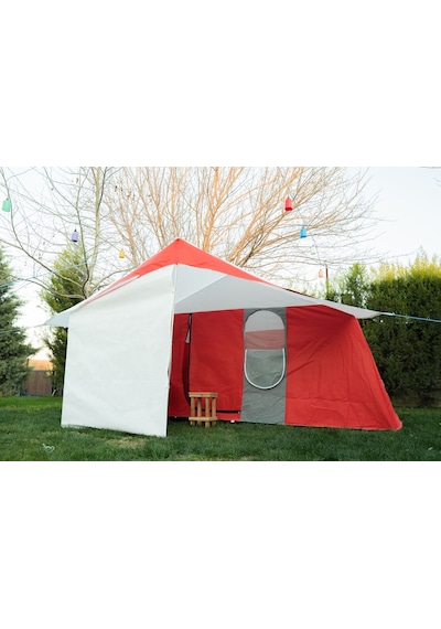 Zeycamping 3 Odalı Ve Mutfaklı Kamp Orman Dağcı Avcı 10 Kişilik Çadır Kırmızı