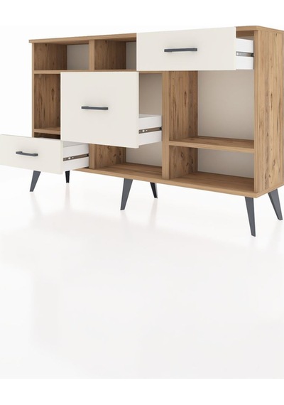 Arges Konsol 4 Raflı 3 Çekmeceli 132x30x83 Çam-çam/aytaşı Çam/aytaşı