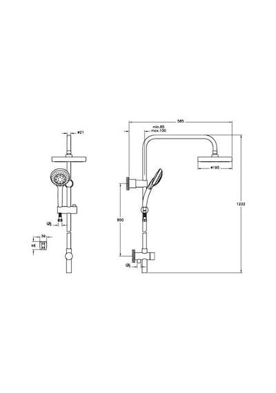 Artema System Rain Lh21 Duş Kolonu  A45598 Krom