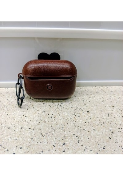 Deri Apple Uyumlu AirPods Pro 1/2 Kılıf Modelleri Kahverengi