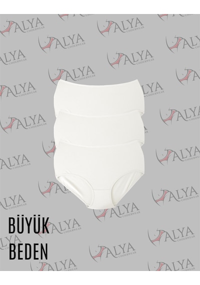 Alya Underwear Kadın Battal Külot - 3 Adet Siyah 8xl, 9xl, 10xl Beyaz