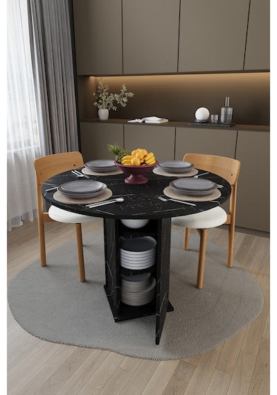 Modern Dolaplı 4 Kişilik Mutfak Yemek Masası %100 Mdf Mutfak Yemek Odası Masası Ym04 Royal Mermer