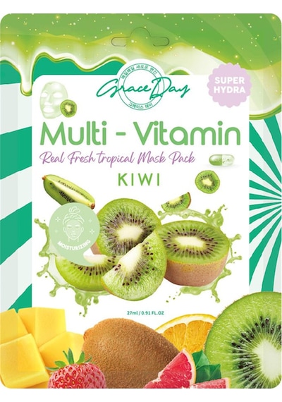 Grace Day Multivitamin Kivi Yoğun Ne MLendirici Kağıt Maske Grace Day Kiwi Sheet Mask ( Vegan Maske )