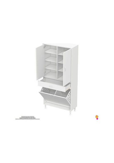 Modilayn Yeni Afra 80x173x32,5 Cm' Lik 1 Çekmece, 2 Göz Sepet, 2 Kapak, 8 Raf Dar Alan Banyo Dolabı Beyaz Modilayn Yeni Afra 80x173x32,5 Cm' Lik 1 Çekmece, 2 Göz Sepet, 2 Kapak, 8 Raf Dar Alan Banyo Dolabı Beyaz
