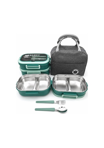 Valkyrie 304 Çelik Bölmeli Lunch Box Seti Termal Çantalı, Bölmeli, Çatal Kaşıklı, Sızdırmaz Yemek Kabı Su Yeşili Yeşil Valkyrie 304 Çelik Bölmeli Lunch Box Seti Termal Çantalı, Bölmeli, Çatal Kaşıklı, Sızdırmaz Yemek Kabı Su Yeşili Yeşil