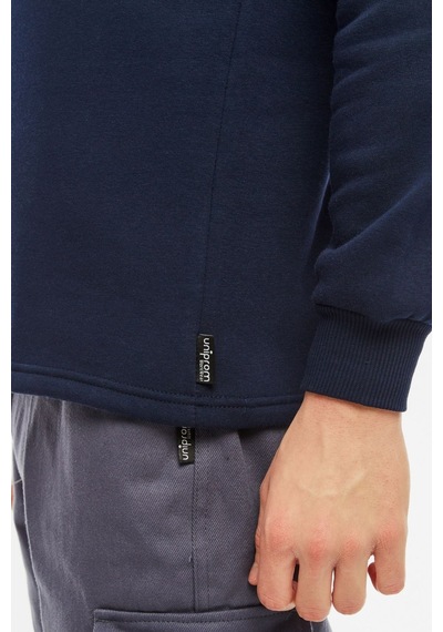 Uniprom Sweatshirt Polo Yaka İçi Polarlı 3 Iplik Pamuklu Normal Kesim Erkek Lacivert