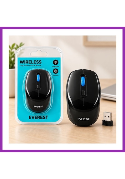 Bezos Kablosuz Optik Mouse Siyah Lacivert Bty