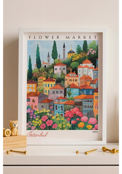 İstanbul Türkiye Çerçeveli Tablo Seyahat Severlere Salon Ve Ofis İçin Estetik Duvar Dekoru Travel Flower Market