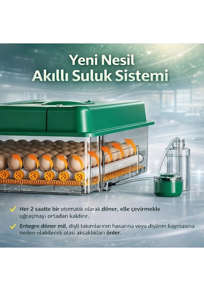 Fx64 Model Tam Otomatik Kuluçka Makinesi Yeni Nesil Havalandırmalı Sulu Sistem