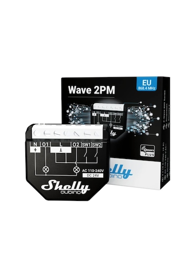 Shelly Wave 2pm Z-wave 2 Kanallı Enerji Ölçümlü Akıllı Röle