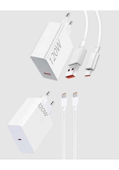 120w Süper Hızlı Şarj Adaptörü Type-c Kablo Dahil, Yüksek Voltaj Korumalı