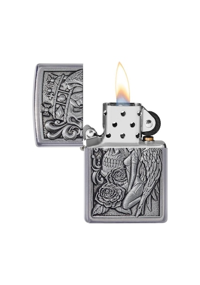 Zippo Çakmak 49442 Skull And Angel Emblem Design