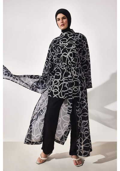 Defacto Regular Fıt Baskılı 3lü Burkini Mayo G8874ax26smbk27 Siyah-bk27