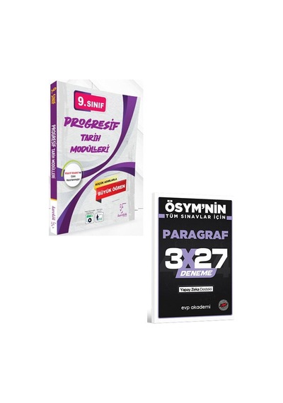 Karekök 2027 9. Sınıf Progresif Tarih Modülleri+evp Akademi 3x27 Paragraf Deneme