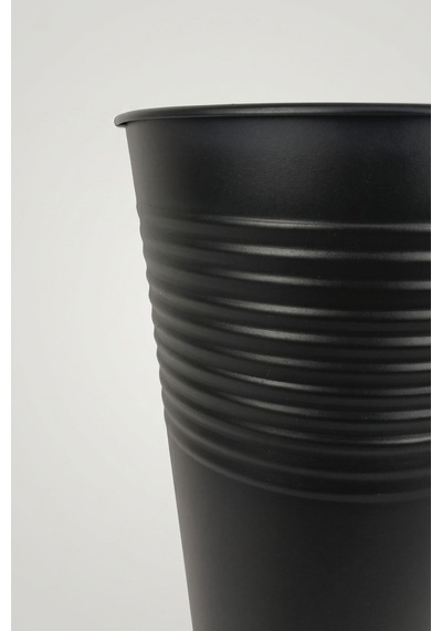Uzun Metal Saksı & Vazo - 40 Cm Ofis Ve Ev İçin Modern Çok Amaçlı Saksılık 21x11/40 Cm Siyah