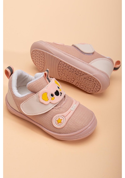 Şirin Bebe Şirinbebe Ortopedik Kız Bebek İlkadım Ayakkabı Pudra Cırtlı Anorak-4053 Pudra