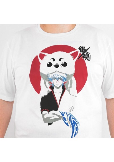 Bant Giyim - Gintama 4xl Büyük Beden Beyaz Erkek Tişört Siyah