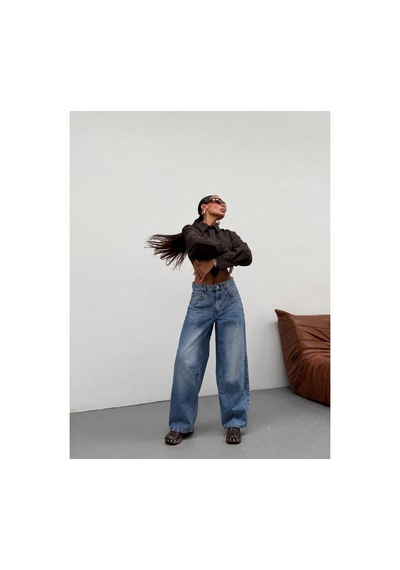 Kene Jeans Tint İşlemli Yan Parçalı Diz İşlemli Baggy Jeans Çok Renkli