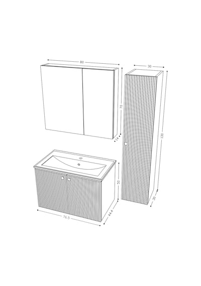 Teta Home Torino 80 Cm Mdf Gövde Membran Kapak Banyo Dolabı Seti + Boy Dolabı Antrasit - Beyaz Teta Home Torino 80 Cm Mdf Gövde Membran Kapak Banyo Dolabı Seti + Boy Dolabı Antrasit - Beyaz