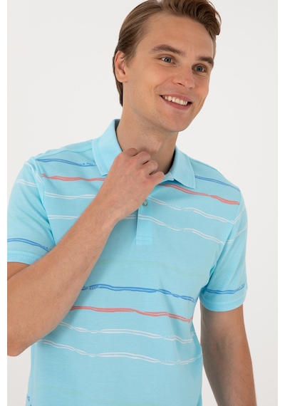 U.S. Polo Assn. Erkek Regular Fit Polo Yaka Aqua Tişört 50299642-VR007