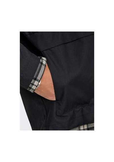 Only & Sons Erkek Yüksek Yaka Dış Mont Düğmeli Ve Fermuarlı, Siyah, %100 Geri Dönüştürülmüş Polyester Only & Sons Erkek Yüksek Yaka Dış Mont Düğmeli Ve Fermuarlı, Siyah, %100 Geri Dönüştürülmüş Polyester