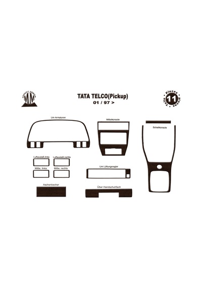 Tata Telco Torpido Kaplama 1997 11 Parça Koyu Meşe
