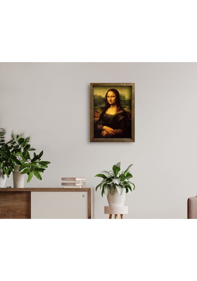 Bk Home Mona Lisa Tasarımlı Doğal Masif Ahşap Çerçeveli Tablo 45X (551057413)