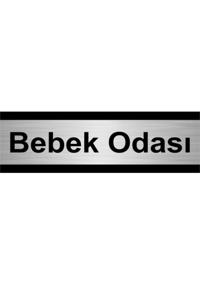 Bebek Odası 10x20cm Gümüş Renk Metal Yönlendirme Levhası