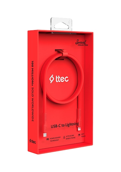 Ttec Usb-c - Lightning 120cm 60w Pd/qc Hızlı Şarj/data Kablosu Kırmızı - 2dk59nk