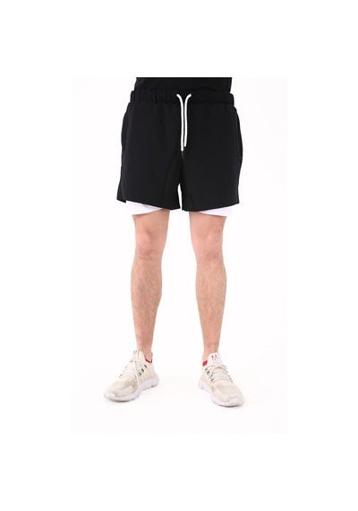Scorp Extreme Pro Kısa Taytlı Erkek Şort Siyah Beyaz STANDART
