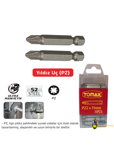 Tomax Pz2 X 50 Mm Bits Uç 30 Adet