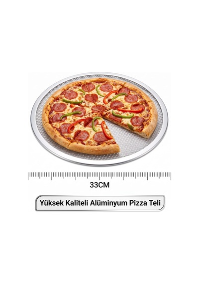 Alüminyum Pizza Pişirme Teli 33 Cm - Çıtır Tabanlı Profesyonel Pizza Tepsisi, Delikli Yuvarlak Fırın Teli, Lavaş Ve Pide Pişirme Izgarası
